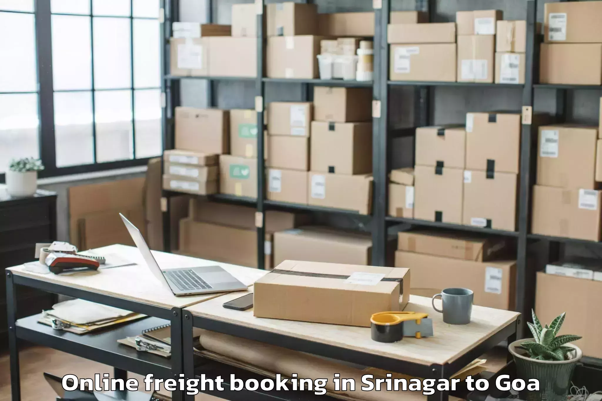 Top Srinagar to Vagator Online Freight Booking Available